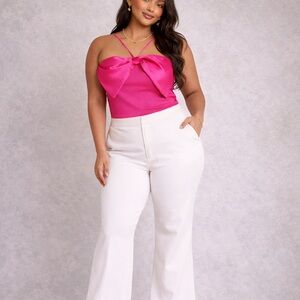 Anthropologie Maeve Bow-Front Top Raspberry Size XL New With Tags